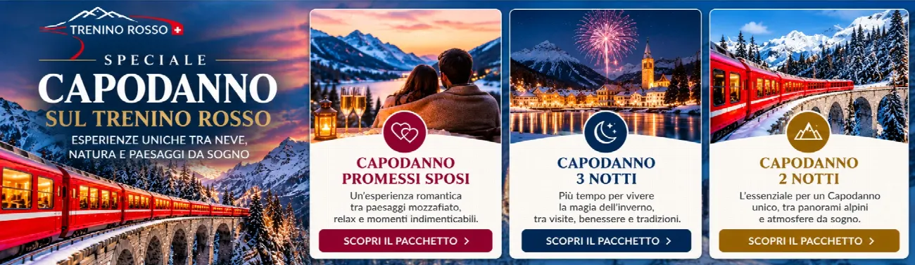 Speciale Capodanno sul Trenino Rosso: Capodanno Promessi Sposi, Capodanno 3 notti, Capodanno 2 notti